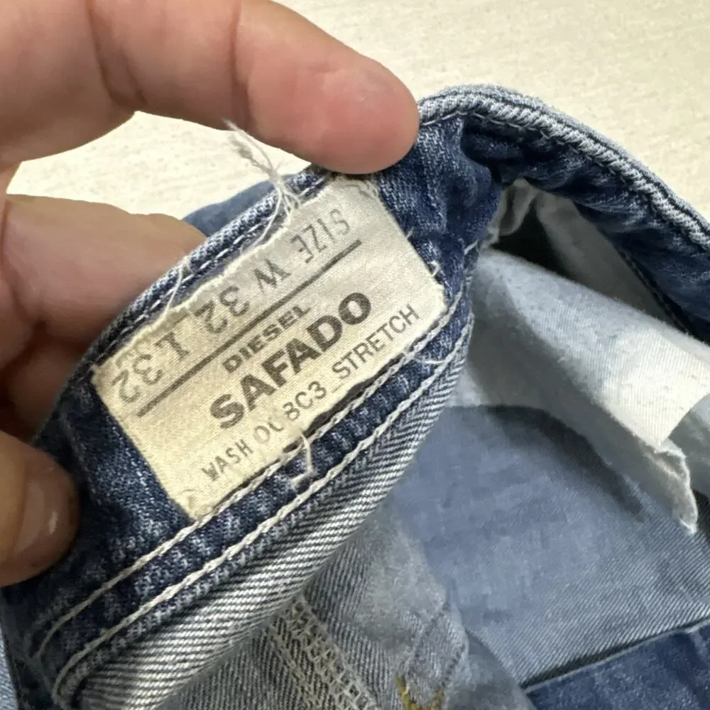 Diesel Safado Straight Mens 32x32 Blue Jeans Wash Cowboy Western Nice Fade EUC